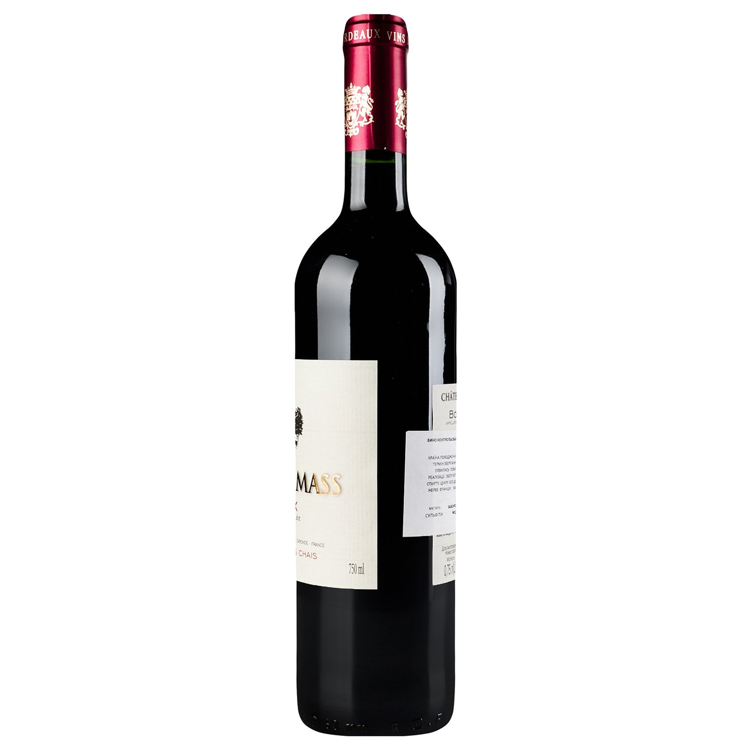 Вино Chateau du Mass Bordeaux rouge 13,5%, 0,75 л (553320) - фото 2