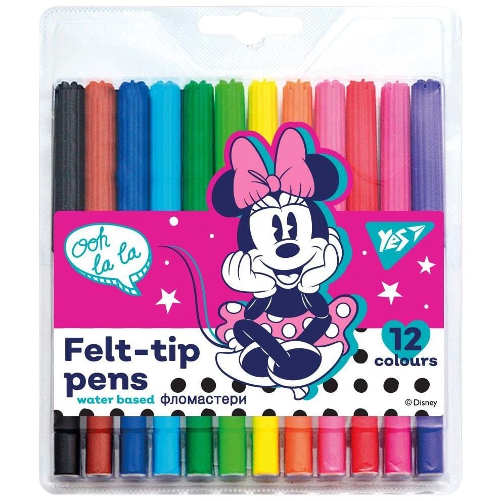 Фломастери Yes Minnie Mouse, 12 кольорів (650475) - фото 1