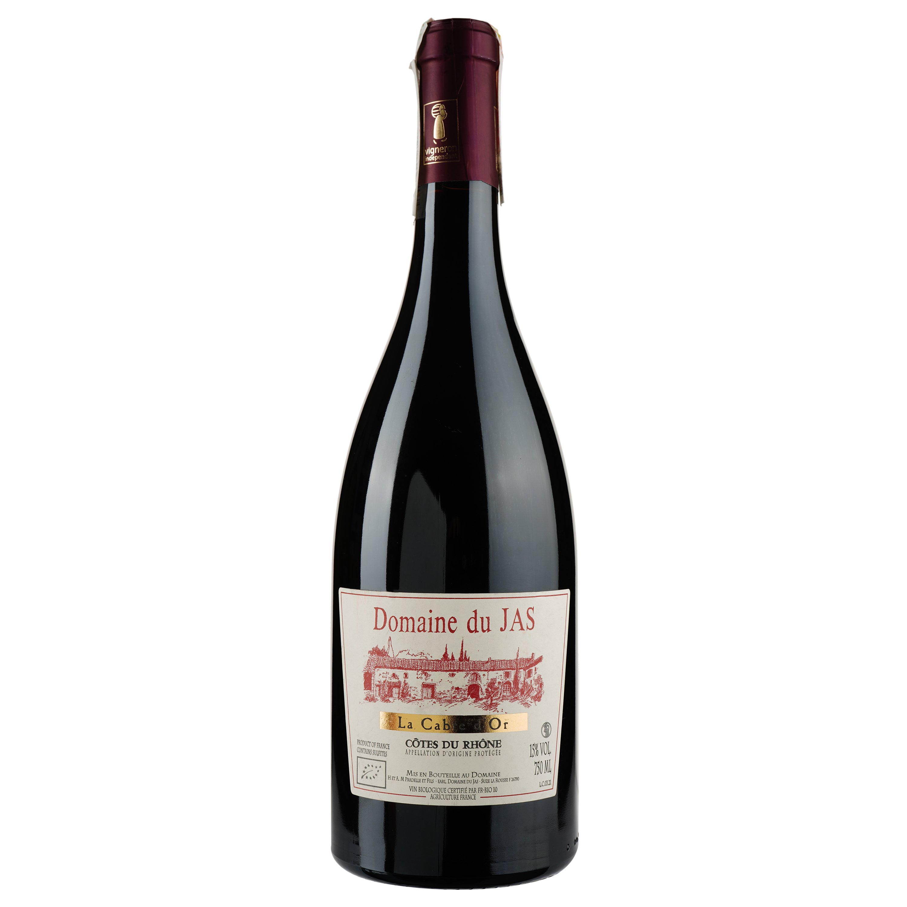 Вино Domaine du Jas La Cabred'Or Syrah Cotesdu Rhone, 12,5%, 0,75 л (883036) - фото 1