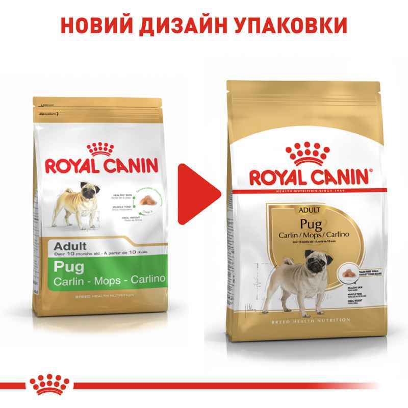 Сухой корм для взрослых собак породы Мопс Royal Canin Pug Adult, 3 кг (3985030) - фото 2