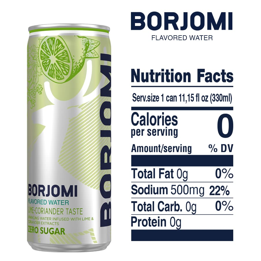Напиток безалкогольный сильногазированный Borjomi Flavored water Лайм-кориандр ж/б 0.33 л - фото 3