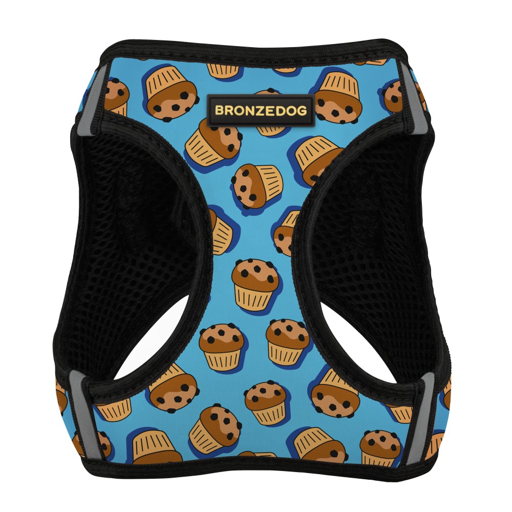 Шлея для собак Bronzedog Sport Vest Кексы S 20х16х3 см голубая - фото 2