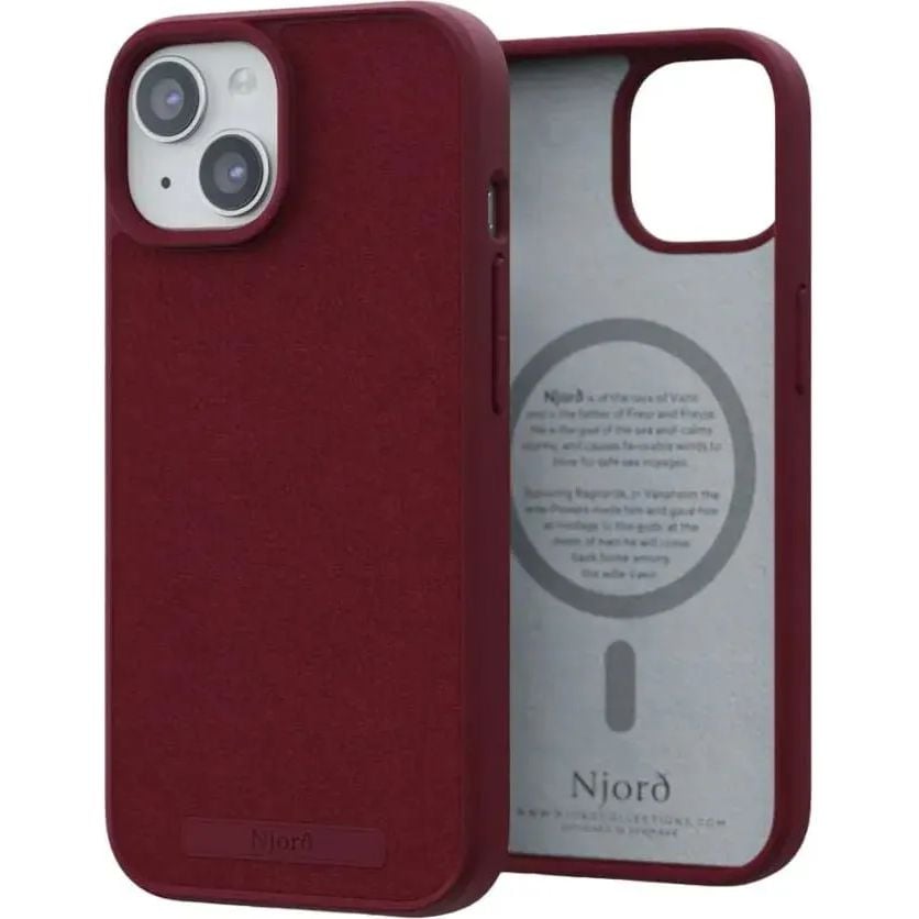 Чохол-накладка Njord Suede MagSafe Case Red для iPhone 15 - фото 1