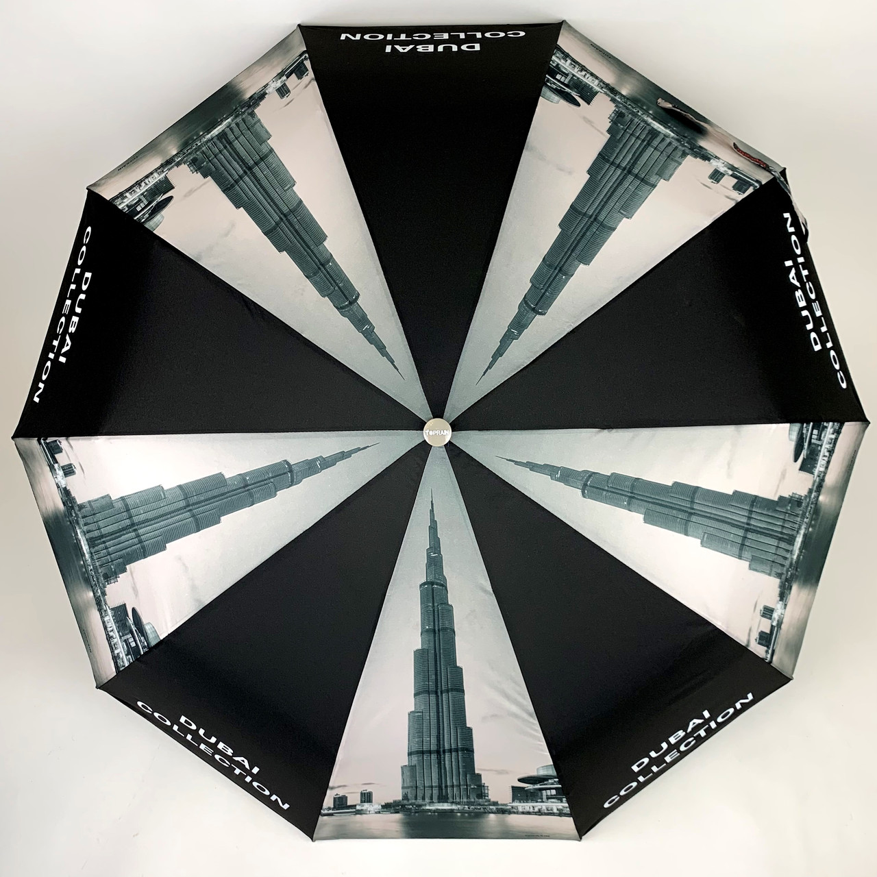Женский складной зонтик полуавтомат Toprain 100 см черный - фото 4