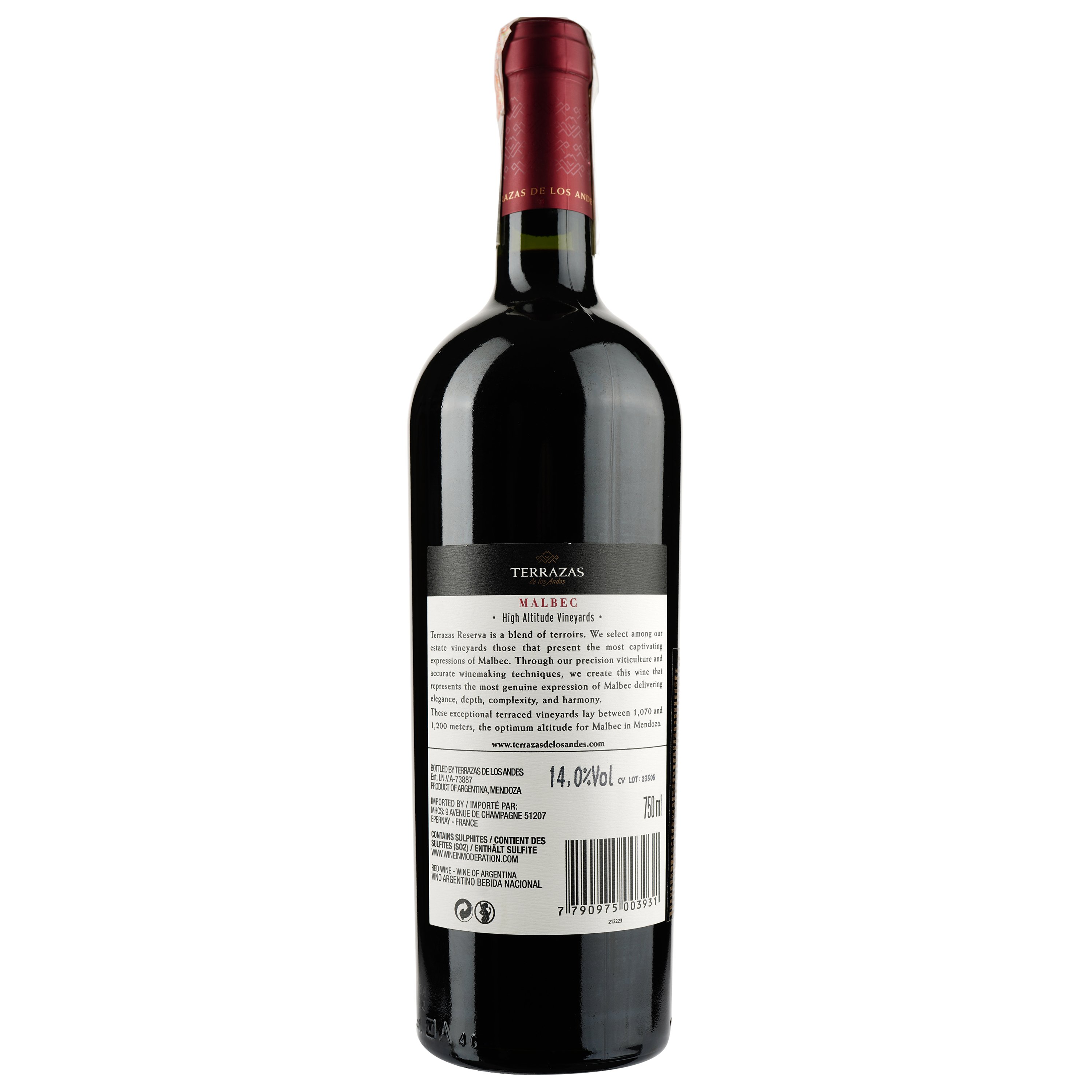 Вино Terrazas de Los Andes Reserva Malbec, сухе, червоне, 14%, 0,75 л - фото 2