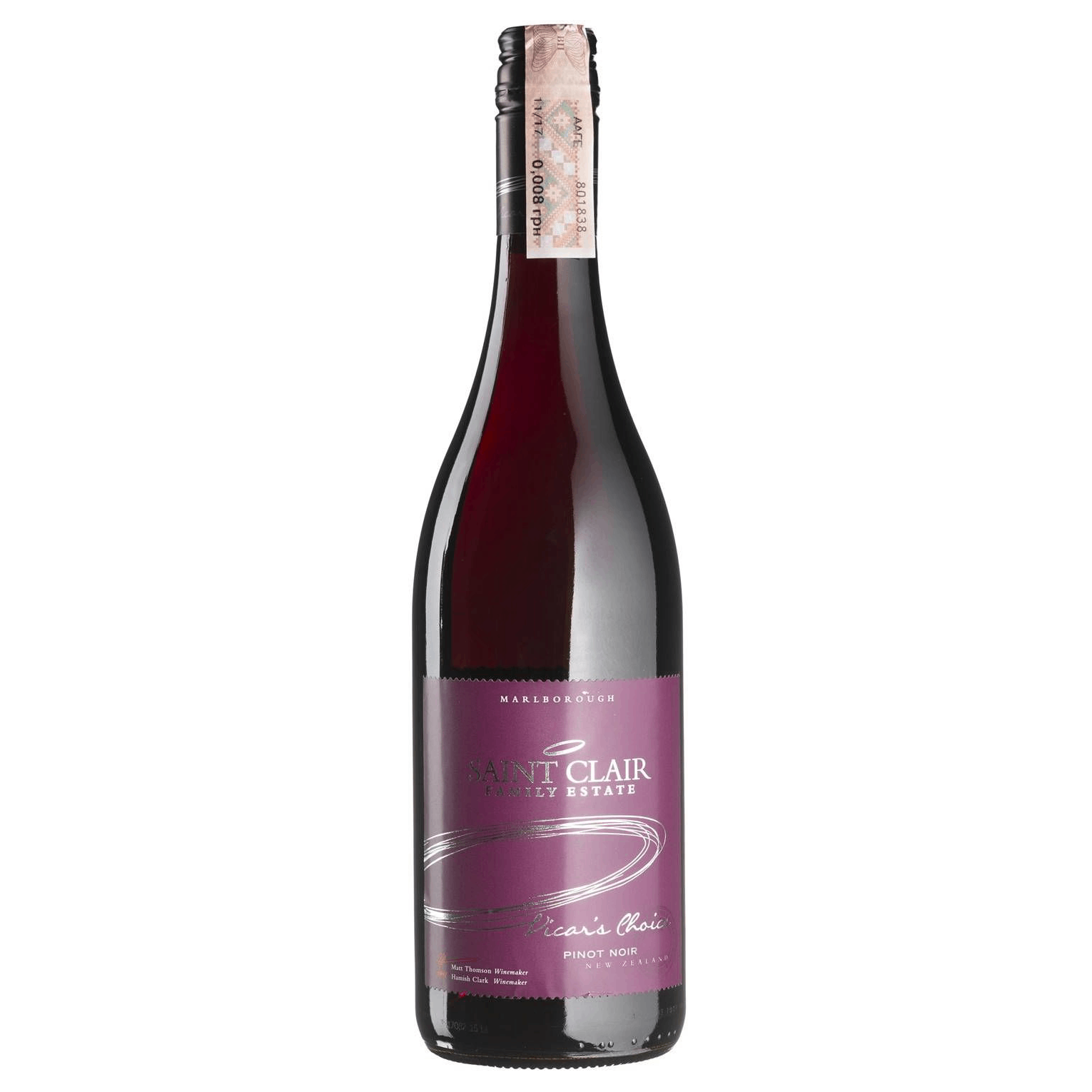 Вино Saint Clair Pinot Noir Vicar's Choice, красное, сухое, 0,75 л - фото 1