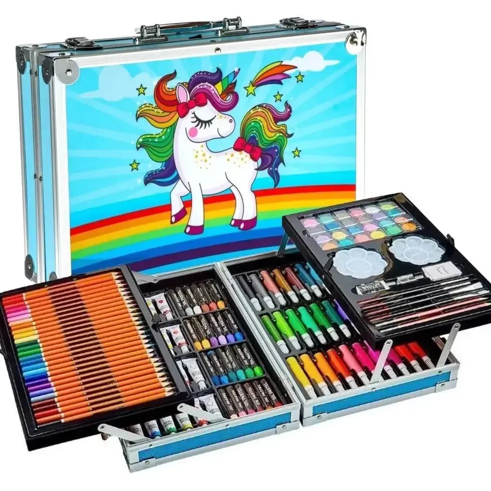 Набір для творчості та малювання Unicorn Нас5097 у валізі 145 предметів блакитний (1479478636.0) - фото 1