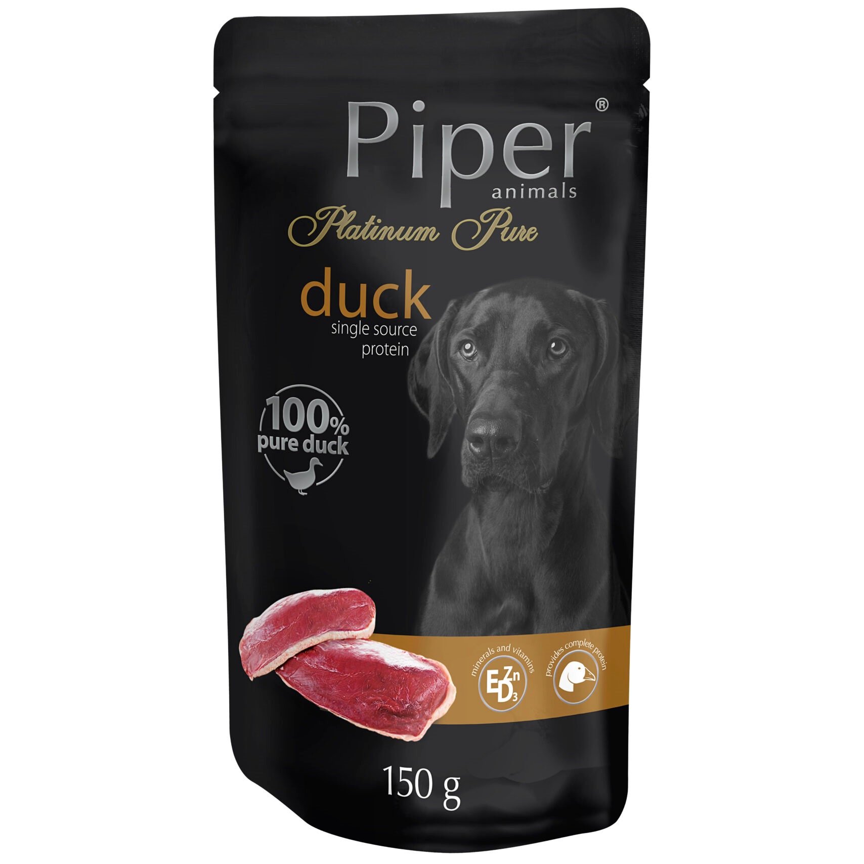 Вологий корм для собак Dolina Noteci Piper Platinum Pure з качкою, 150 г (DN140-301660) - фото 1