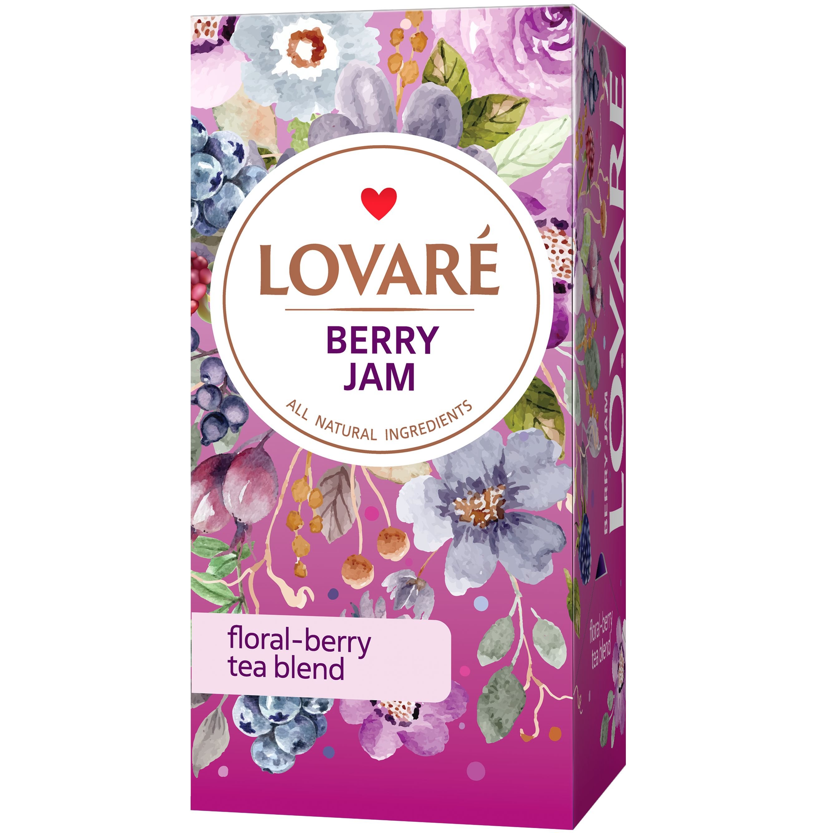 Бленд квітково-ягідного чаю Lovare Berry Jam 36 г (24 шт. х 1.5 г) - фото 1