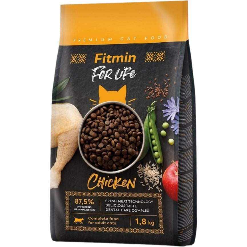 Сухий корм Fitmin For Life Adult Chicken для дорослих котів 1.8 кг - фото 1