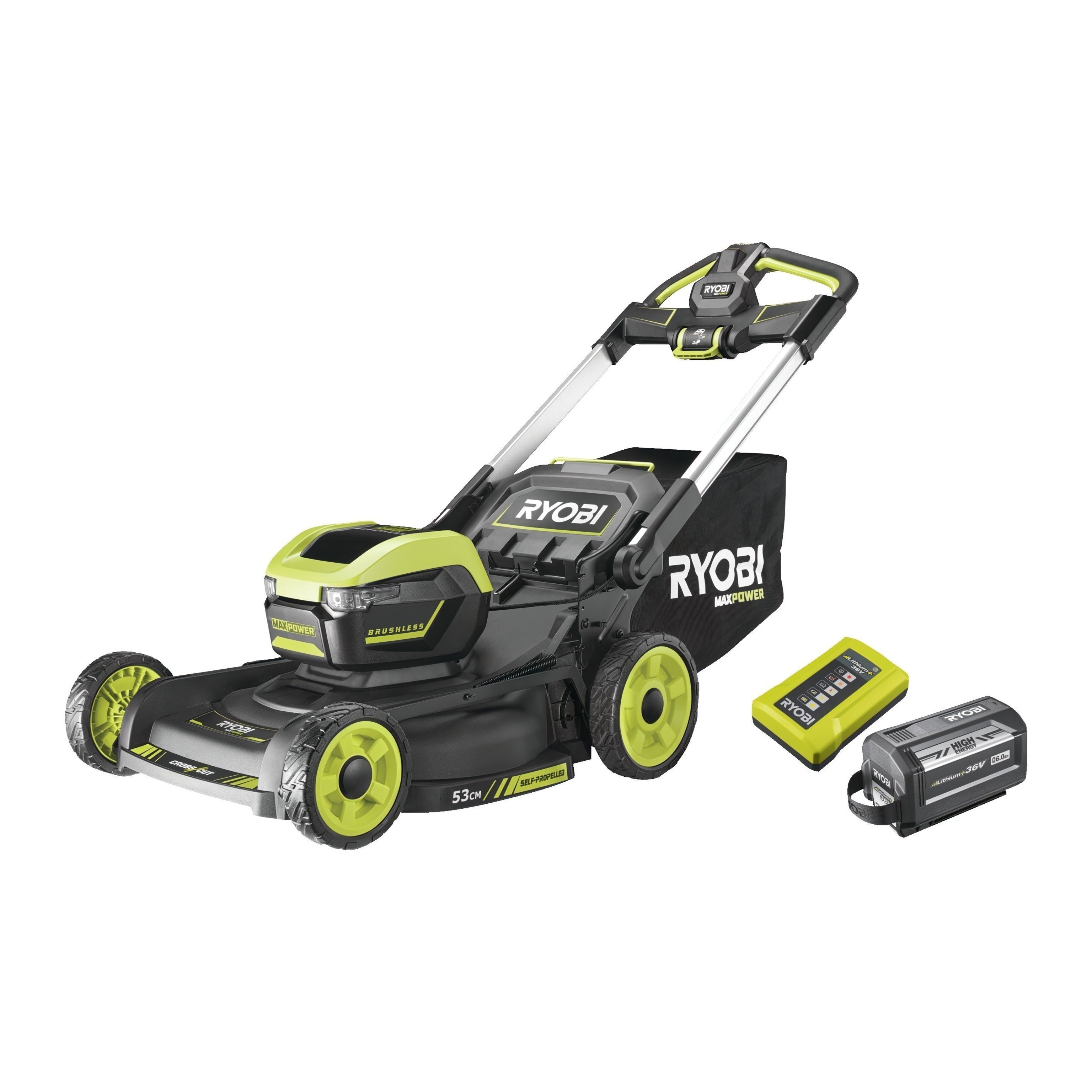 Газонокосилка аккумуляторная Ryobi Max Power RY36LMXSP53A-160 самоходная 36В 53 см (5133005802) - фото 2