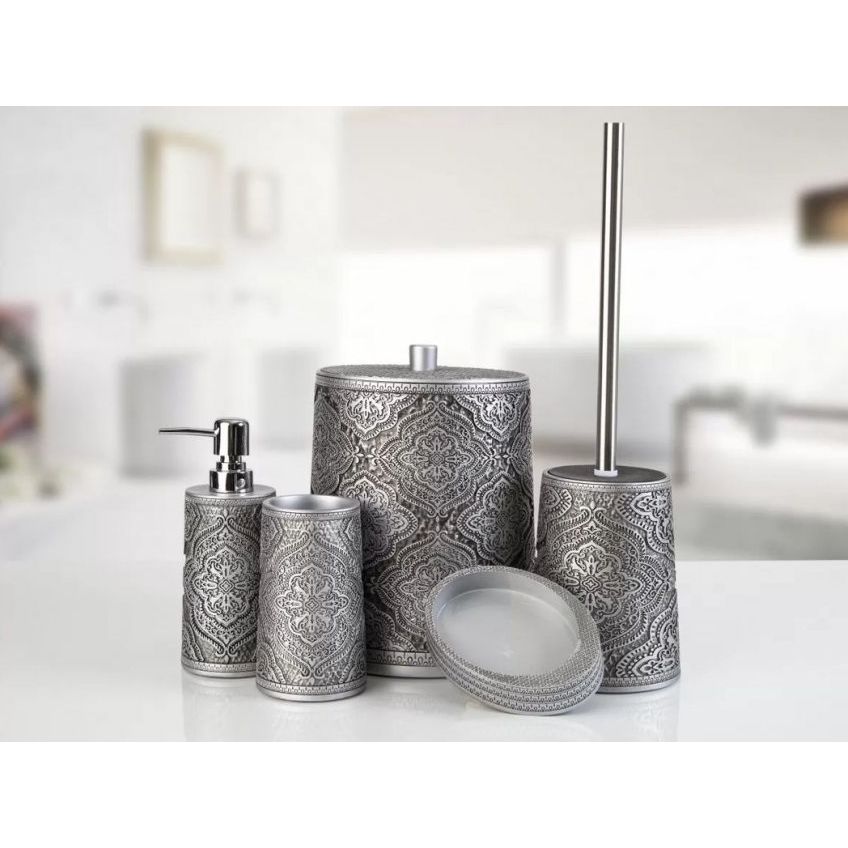 Комплект в ванную Irya Lane gri, 5 предметов, серый (svt-2000022265485) - фото 1