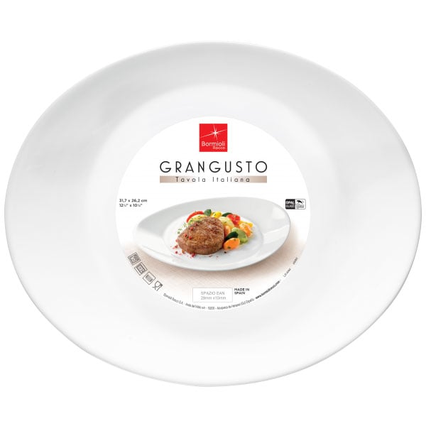 Тарелка для стейка Bormioli Rocco Grangusto, овальная, 32х26 см (431290FTB121990) - фото 1