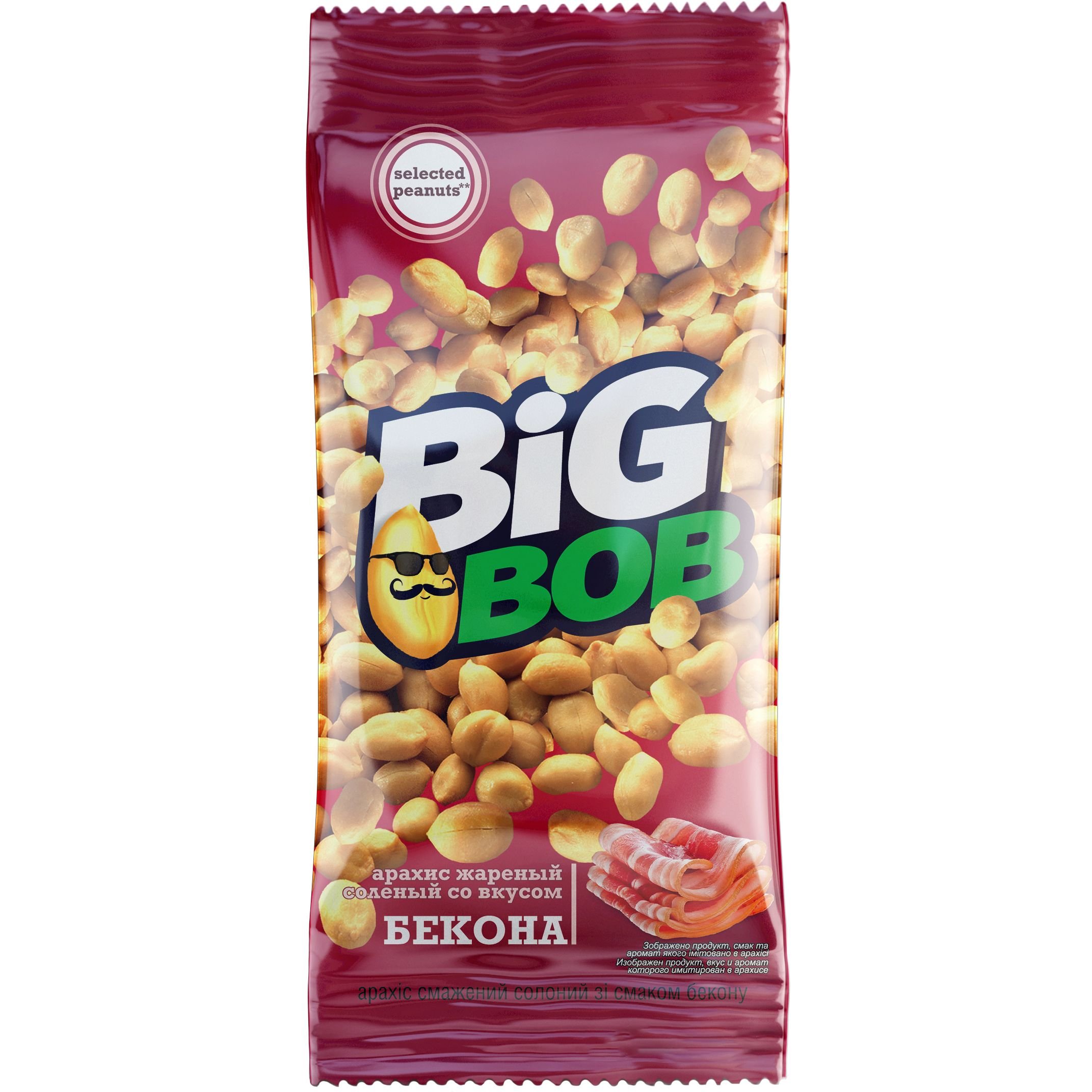 Арахіс Big Bob смажений солоний зі смаком бекону 70 г (704162) - фото 1