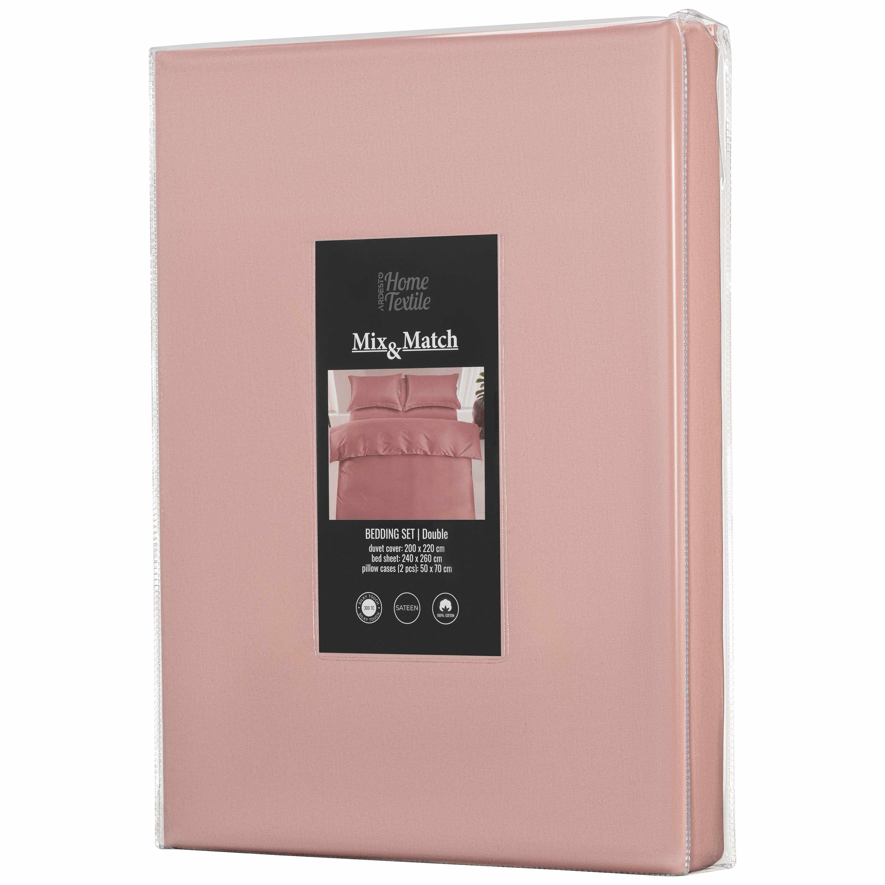 Комплект постільної білизни Ardesto Mix&Match Premium сатин двоспальний євро світло-рожевий (ART2022SU) - фото 12