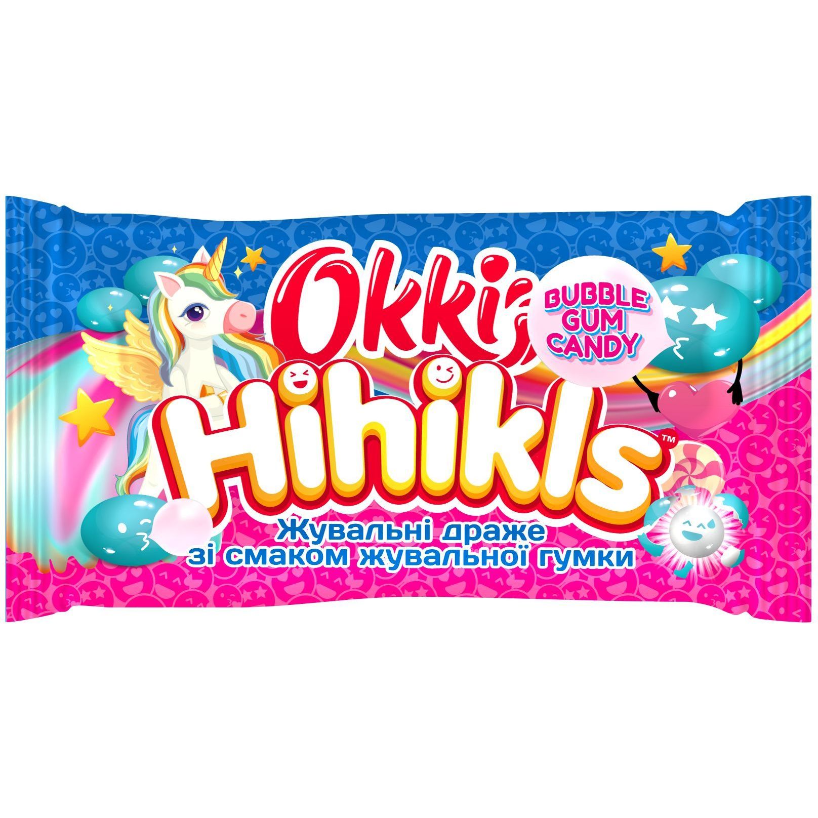 Жевательные драже с кислинкой Okki Hihikls Buble Gum Candy со вкусом жевательной резинки 25 г - фото 1