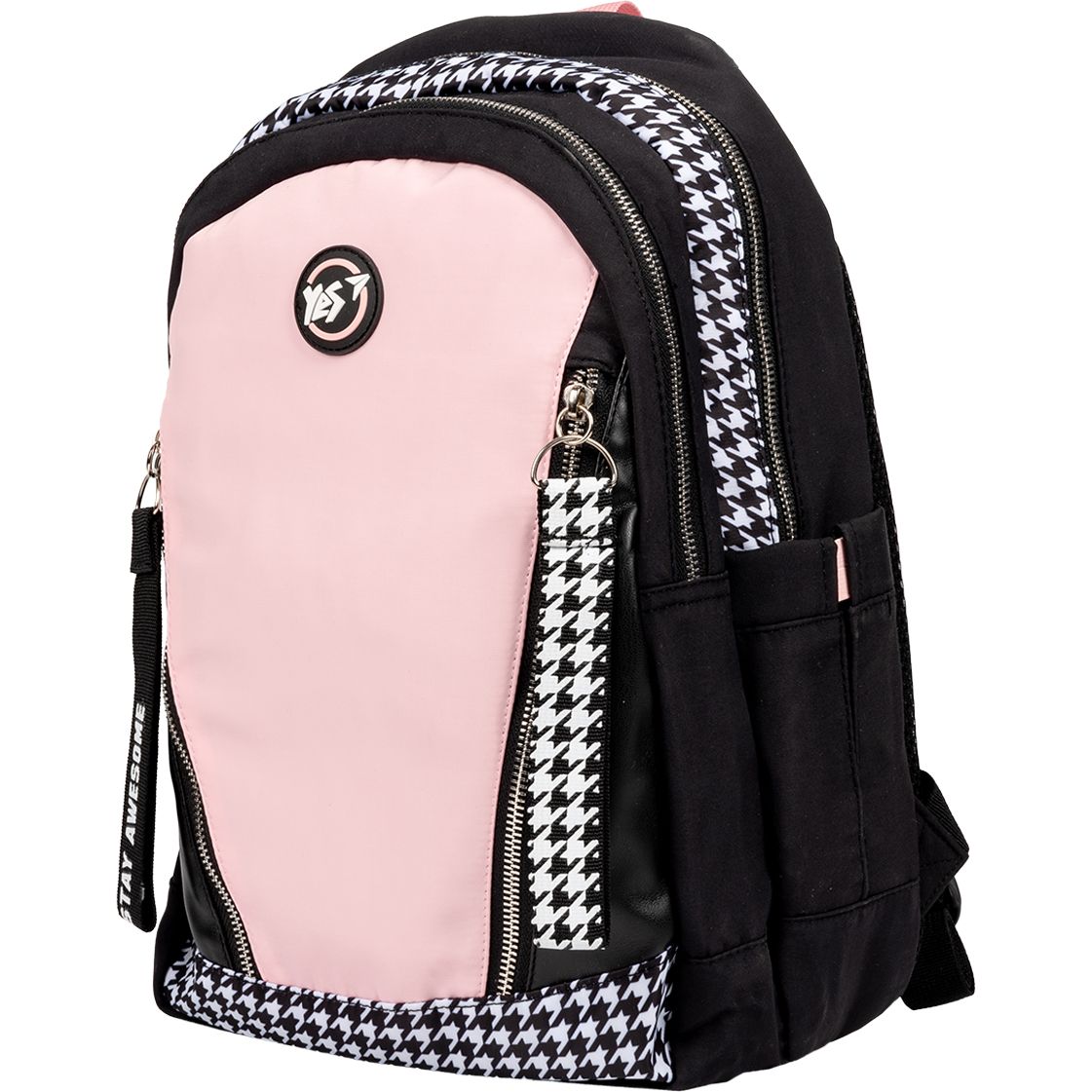 Рюкзак Yes TS-40 Stay Awesome, черный с розовым (558918) - фото 1