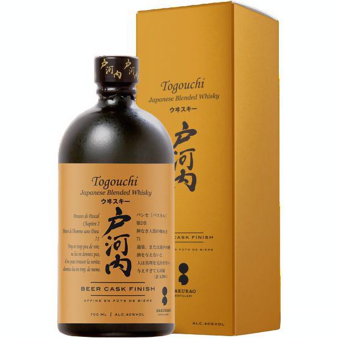 Виски Togouchi Beer Cask Finish Blended Japanese Whisky, 40%, 0,7 л, в подарочной упаковке - фото 1