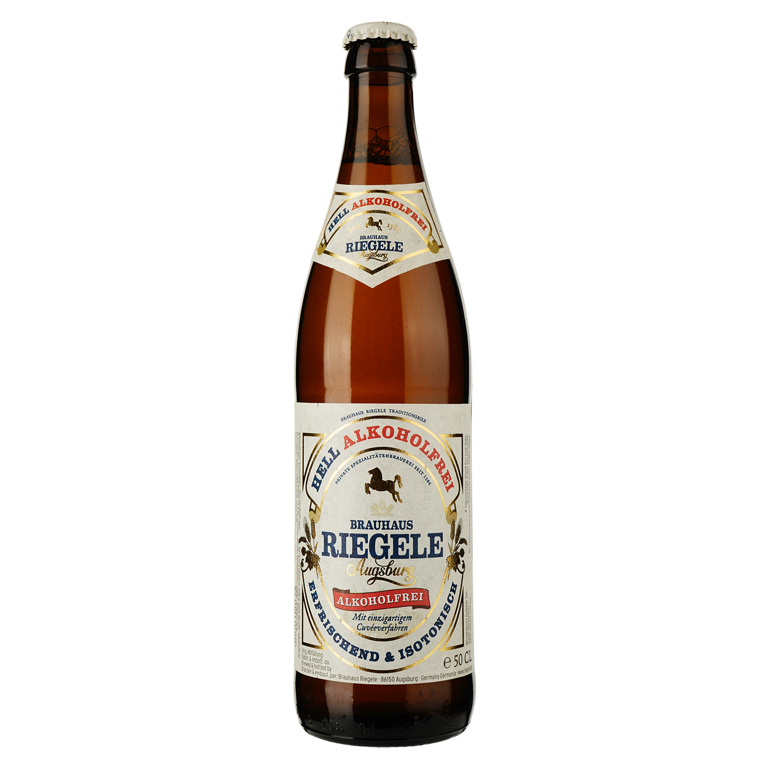 Пиво безалкогольное Riegele Hell Alcoholfrei светлое 0.5% 0.5 л - фото 1