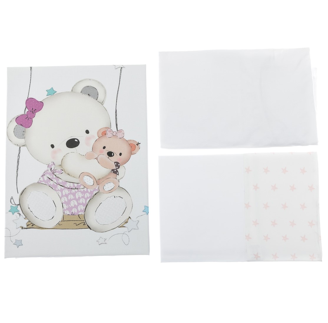 Комплект постільної білизни Interbaby Oso Columpio Rosa, 3 одиниці (8100248) - фото 1