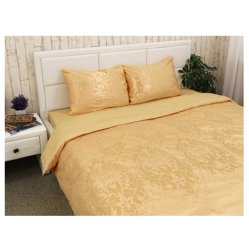 Комплект постельного белья Руно, полуторнный, сатин набивной, 220х200 см, золотой (677.137АЖ_Золото) - фото 1
