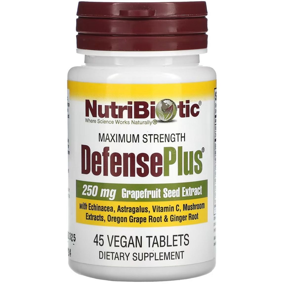 Экстракт семян грейпфрута NutriBiotic DefensePlus Maximum Strength 45 таблеток - фото 1