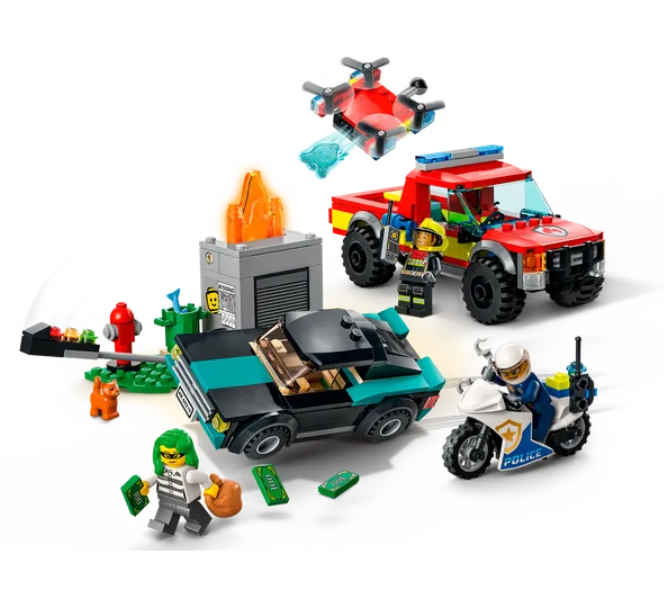 Конструктор LEGO City Пожежна бригада та поліцейська погоня, 295 деталей (60319) - фото 5