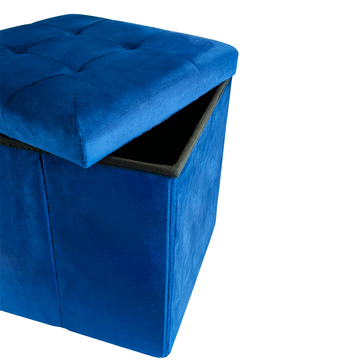 Пуф для хранения МВМ My Home велюровый, 380х380х380 мм, синий (TH-05 BLUE) - фото 3