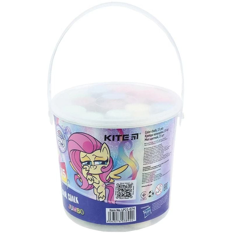 Photos - Kids' Drawing & Painting Supply KITE Крейда воскова  My Little Pony Jumbo у відерці 15 шт.  (LP21-074)