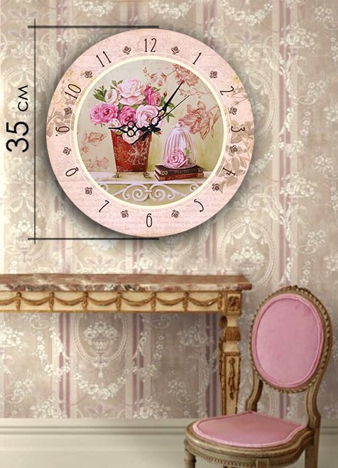Настінний годинник Art-Life Collection, 35x35 см, світло-рожевий (4А-3-35х35) - фото 1