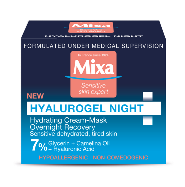 Крем-гель для лица Mixa Hydrating Hyalurogel для нормальной, обезвоженной, чувствительной кожи 50 мл + Ночной rрем-маска Mixa Hydrating Hyalurogel Night для обезвоженной чувствительной кожи, 50 мл - фото 4