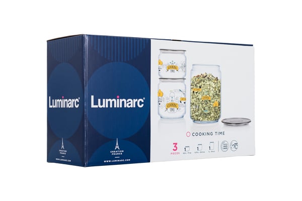 Набор банок Luminarc Plano Cooking Time с крышками, 3 шт. (6508420) - фото 6