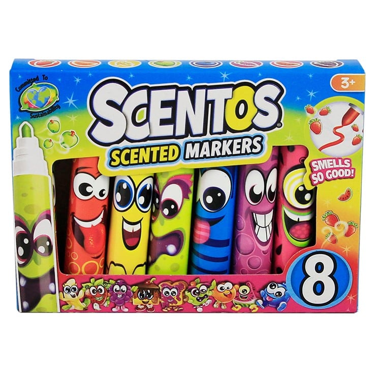 Набір ароматних міні-маркерів для малювання Scentos Яскравий настрій, 8 кольорів (16750) - фото 1