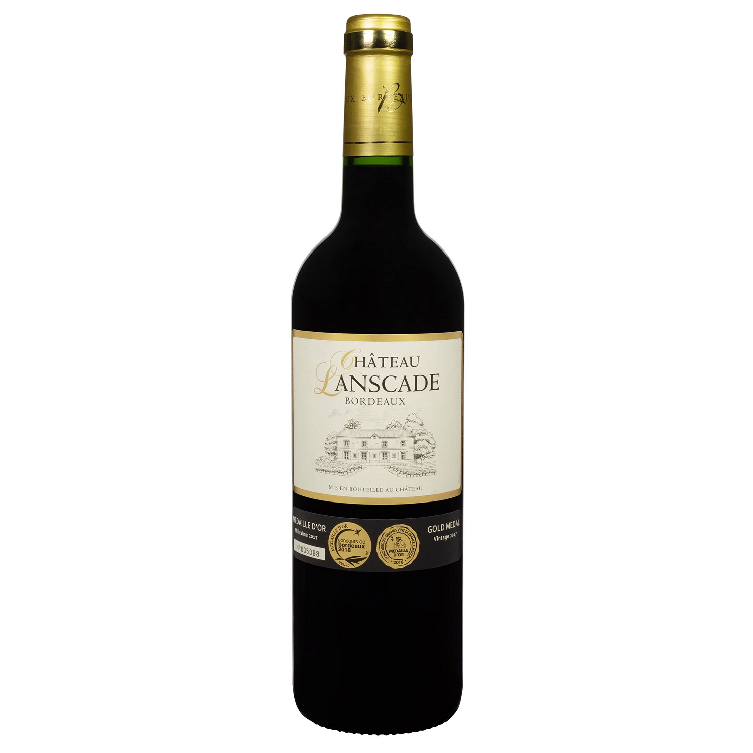 Вино Chateau Lanscade Bordeaux, красное, сухое, 0,75 л - фото 1