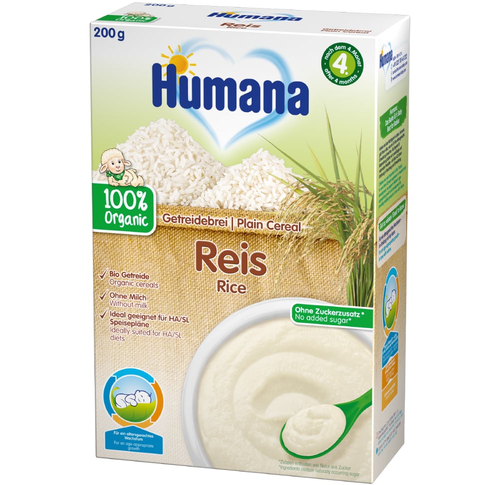 Безмолочная каша Humana Рисовая 200 г - фото 1