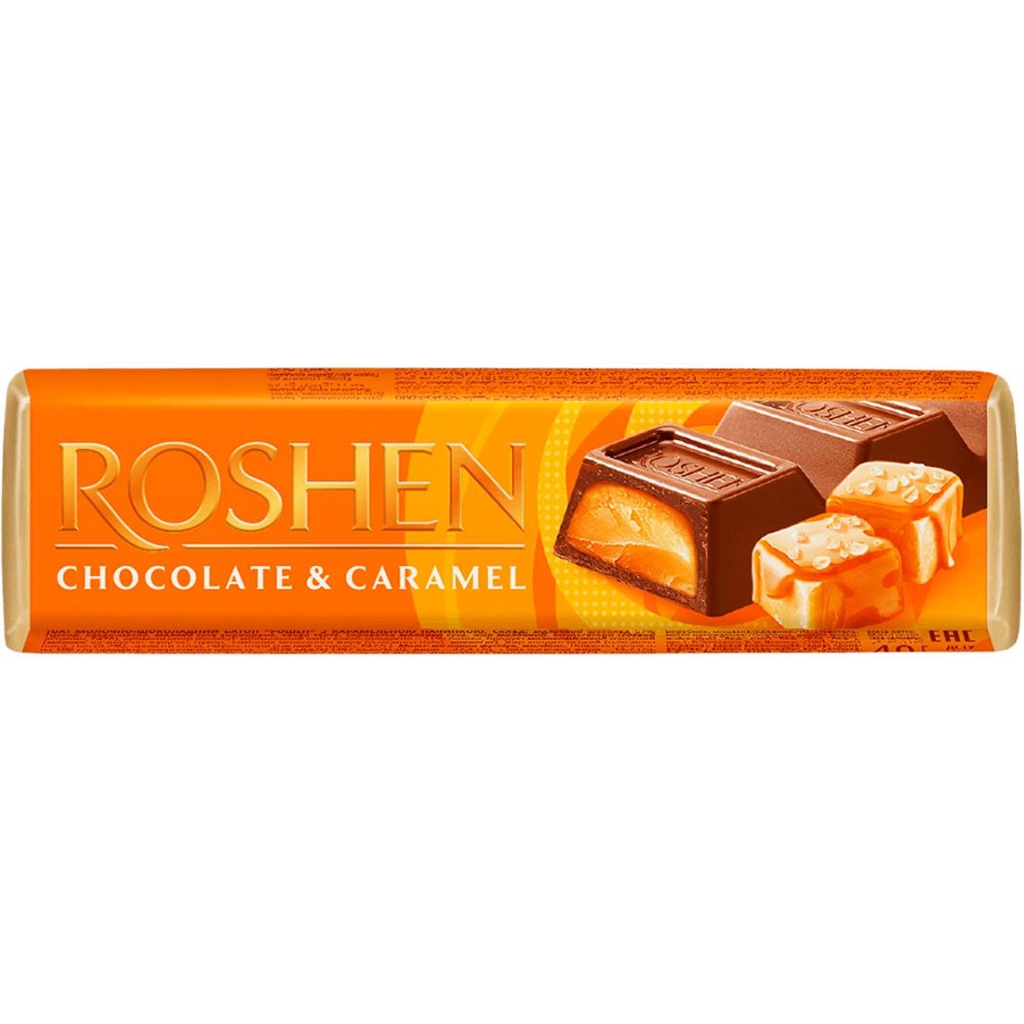 Батончик Roshen Chocolate & Caramel з карамельною начинкою 40 г - фото 1