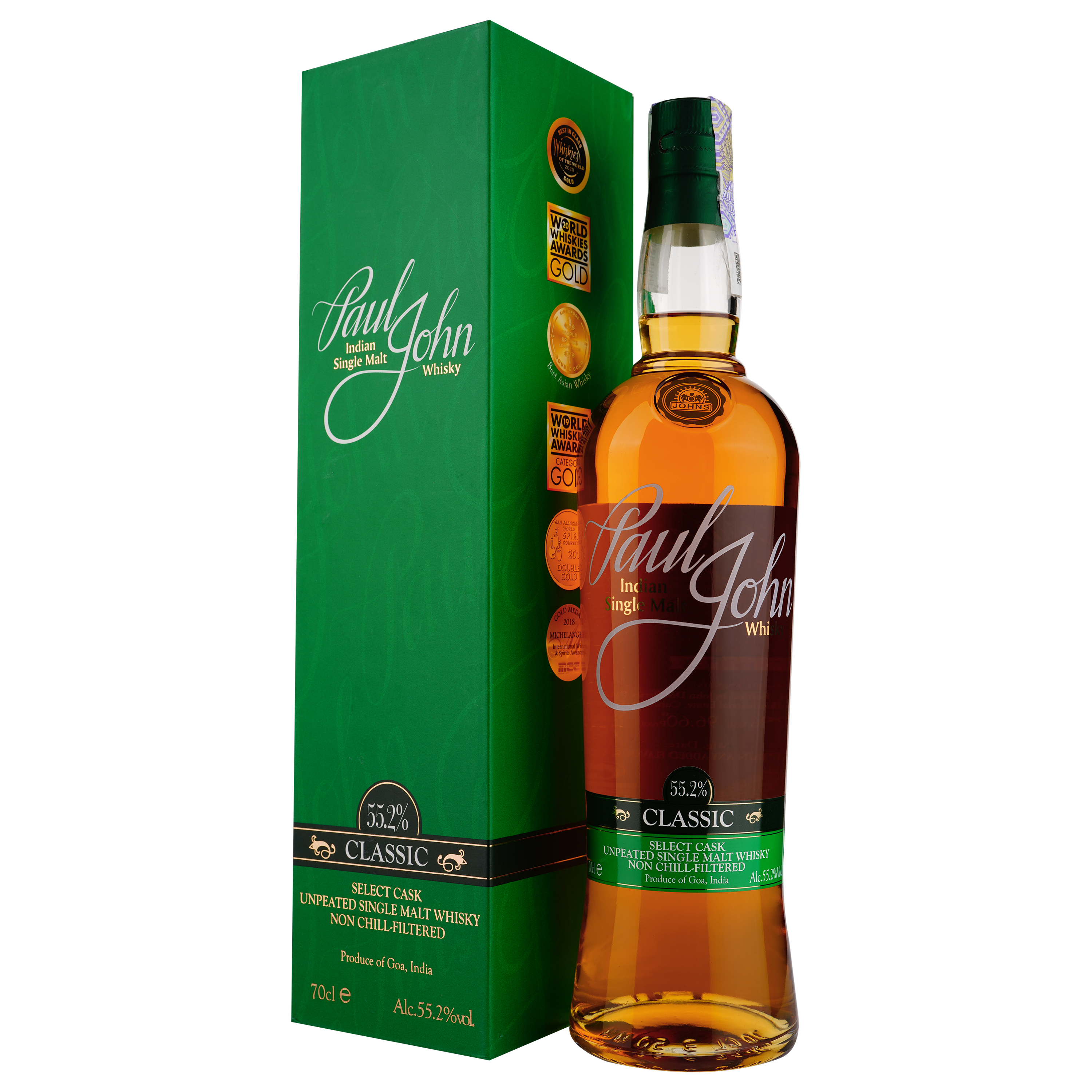 Віскі Paul John Classic Single Malt Indian Whisky 55.2% 0.7 л в коробці - фото 1