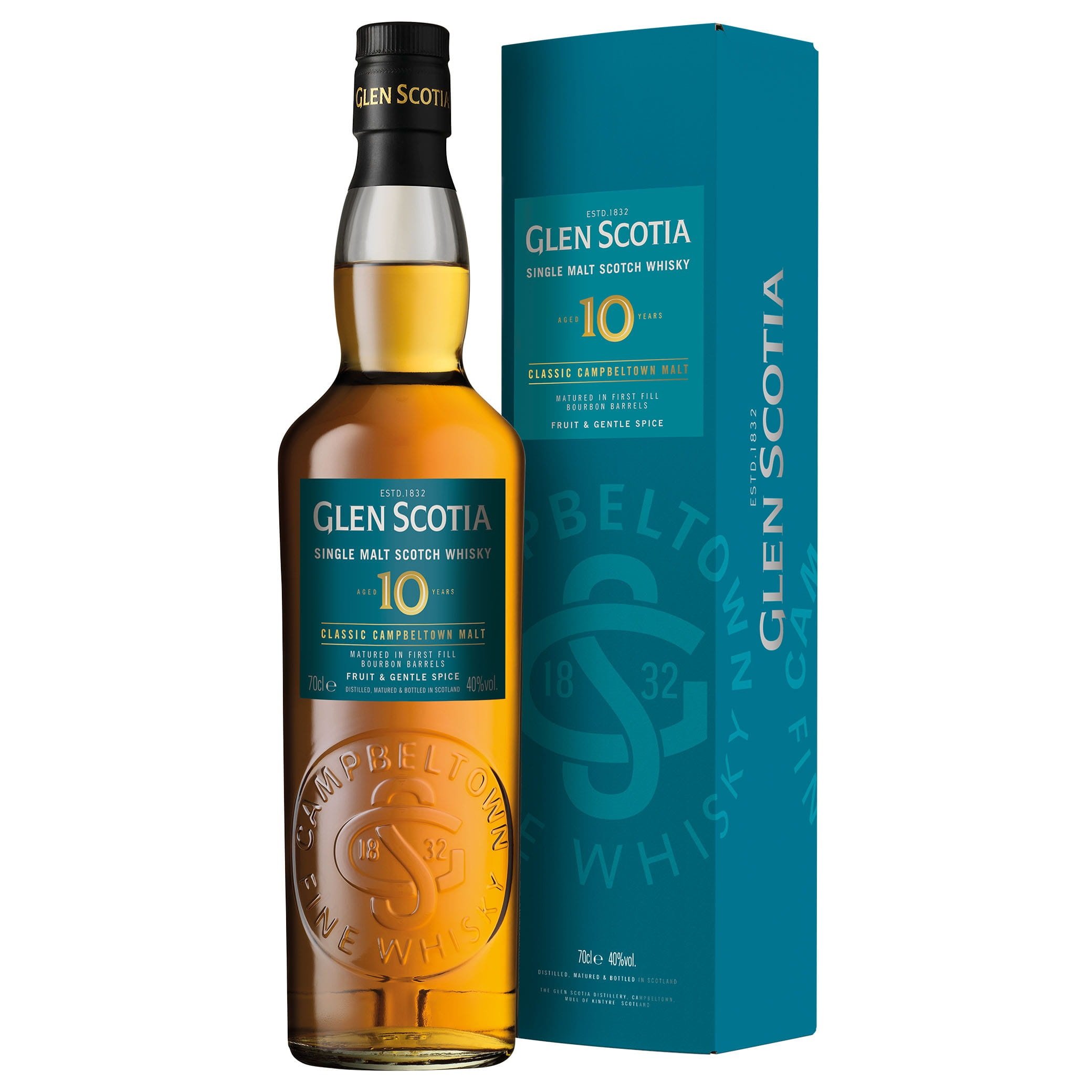 Виски Glen Scotia 10 yo Single Malt Scotch Whisky 40% 0.7 л в подарочной упаковке - фото 1
