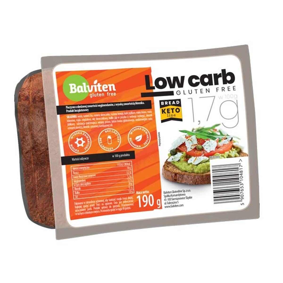 Хлеб низкоуглеводный Balviten Low carb без глютена 190 г (829621) - фото 1