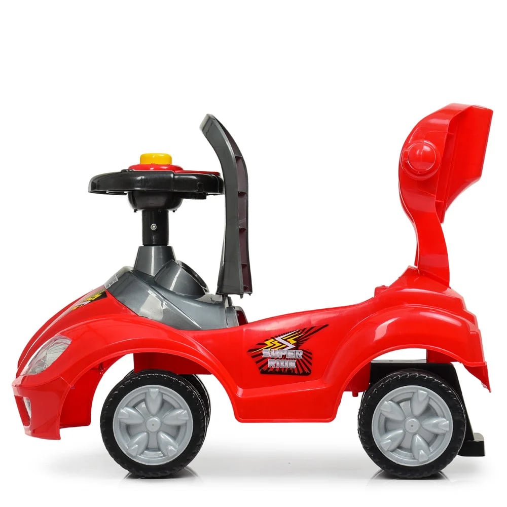 Машинка-толокар Bambi M 4205-3 2 в 1, з батьківською ручкою, червона (23836) - фото 5