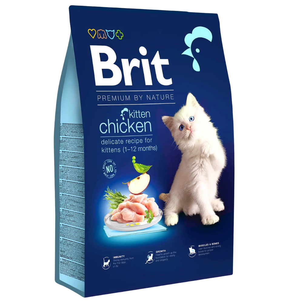 Сухой корм для котят Brit Premium by Nature Cat Kitten, 8 кг (с курицей) - фото 1