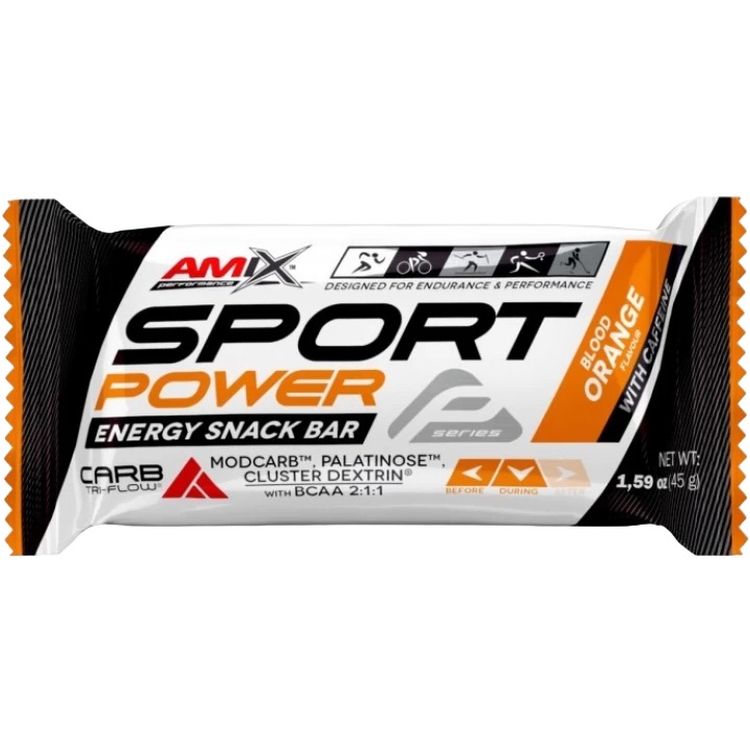 Батончик углеводный Amix Performance Sport Power Cake with Caffeine с кофеином апельсин 45 г - фото 1