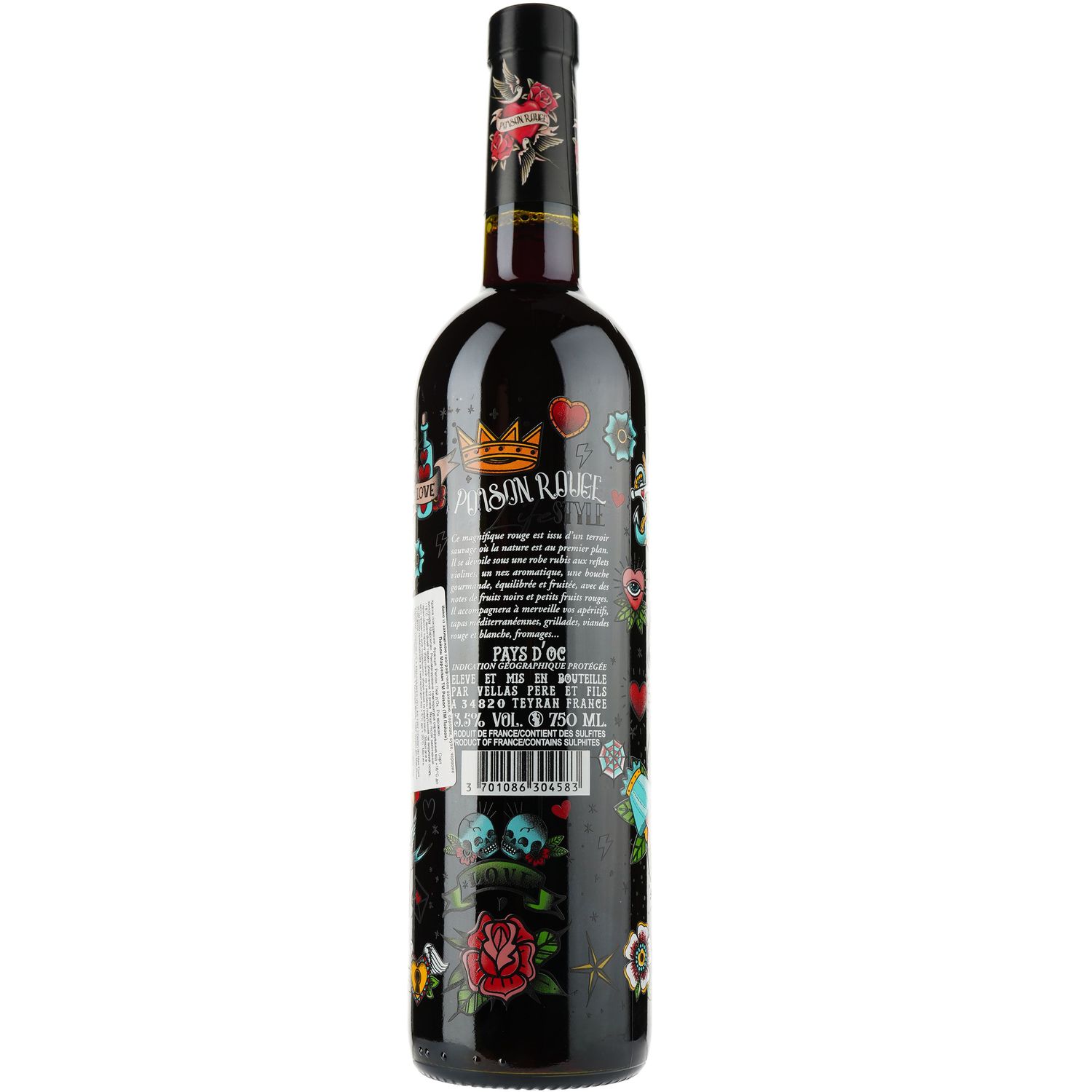 Вино Poison Marselan Rouge IGP Pays D'Oc, червоне, сухе, 0,75 л - фото 2