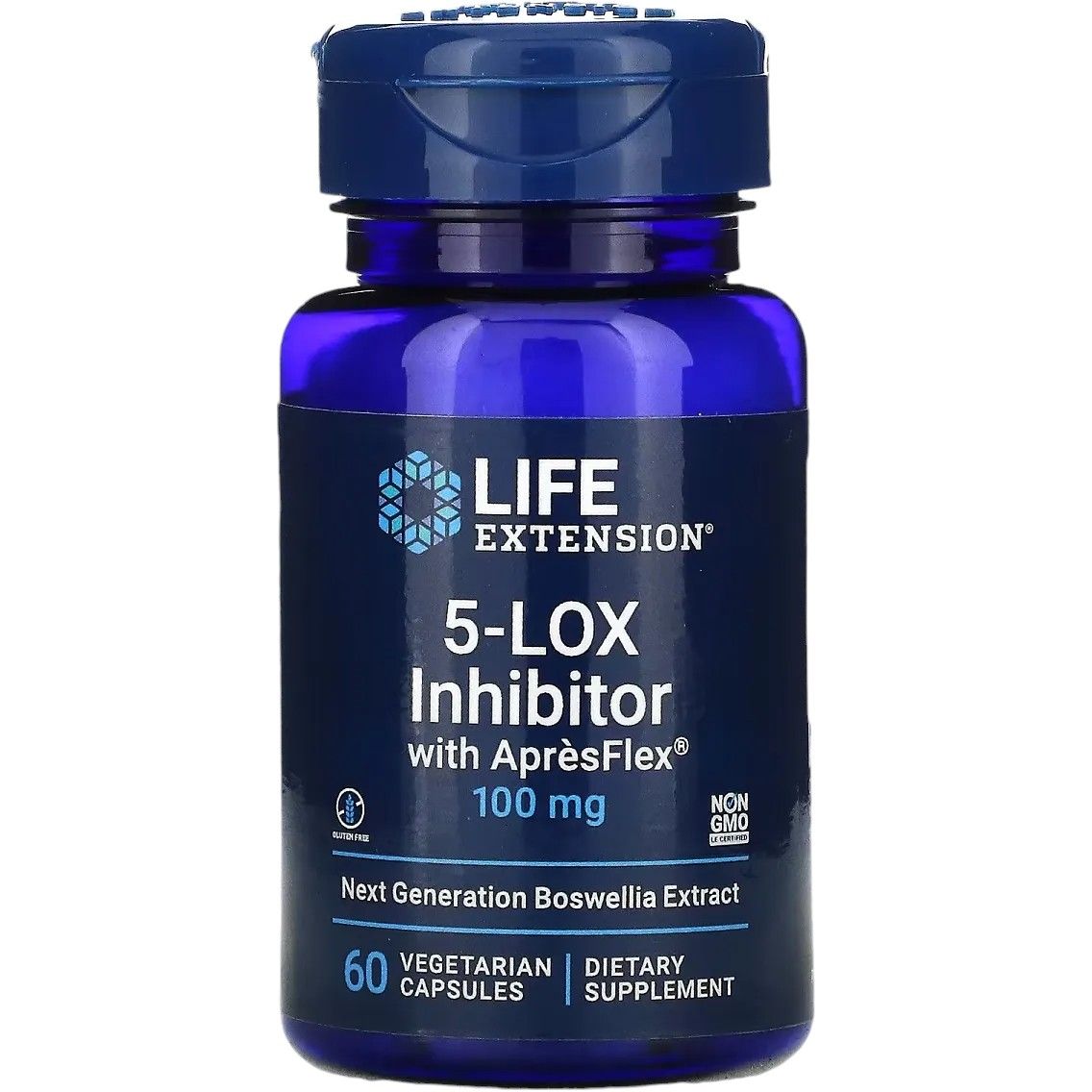 Ингибитор 5-LOX Экстракт босвелии Life Extension 5-LOX Inhibitor with ApresFlex 100 мг 60 вегетарианских капсул - фото 1