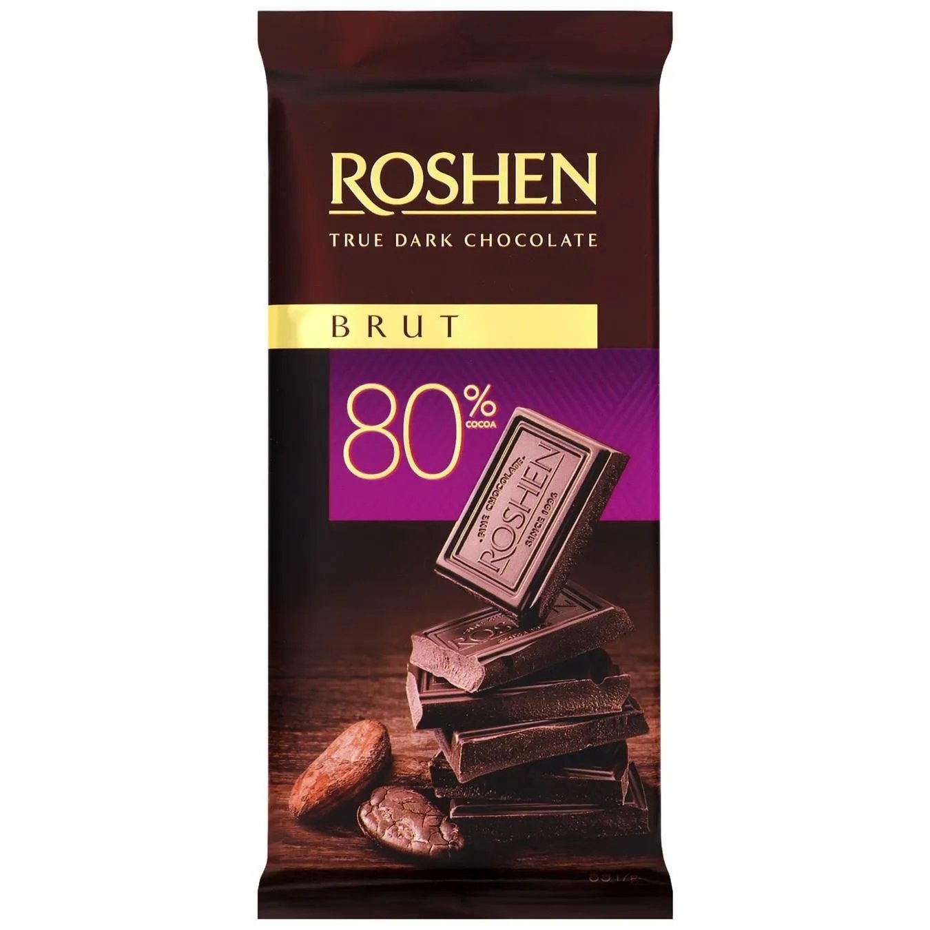 Шоколад чорний Roshen Brut 80%, 85 г (861862) - фото 1