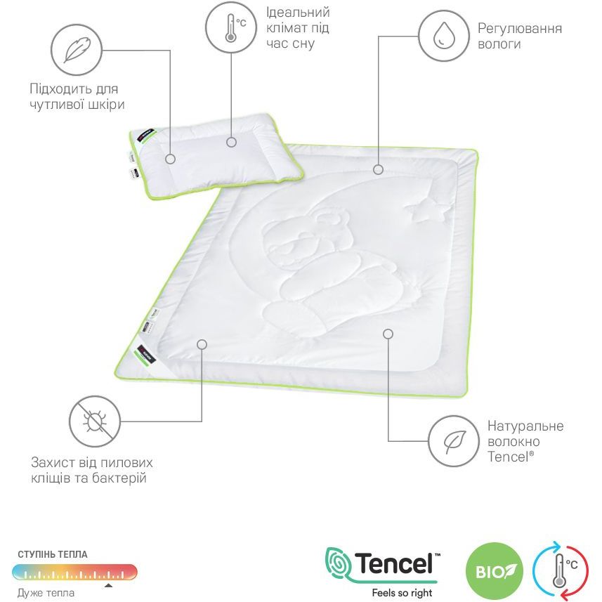 Набір дитячий Sonex з тенцелем легкий : ковдра 110х140 см + подушка 40х55 см (SO102131) - фото 4