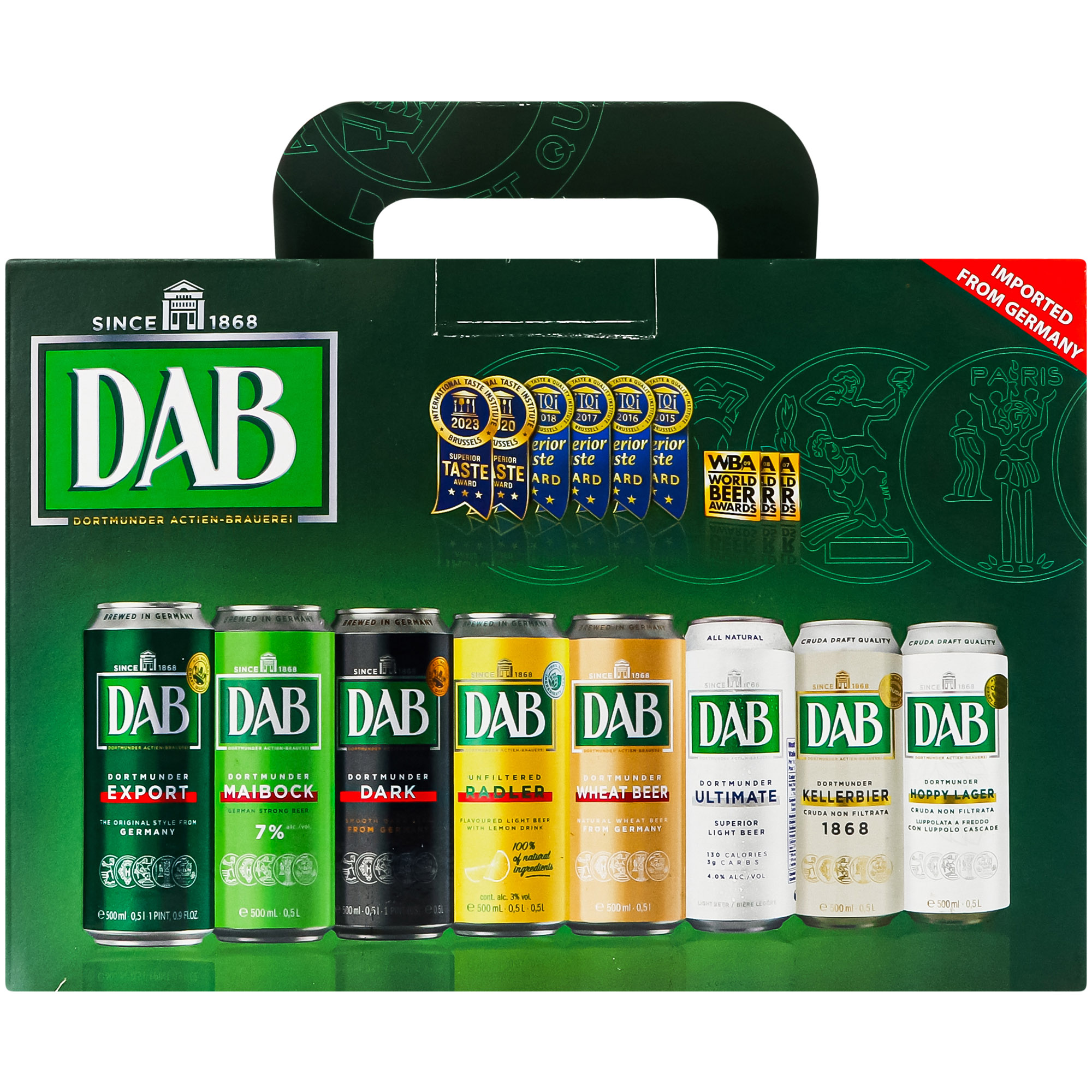 Набор: пиво DAB Export 0.5 л + DAB Wheat Beer 0.5 + DAB Maibock 0.5 + DAB Ultimate Light 0.5 л ж/б - фото 2