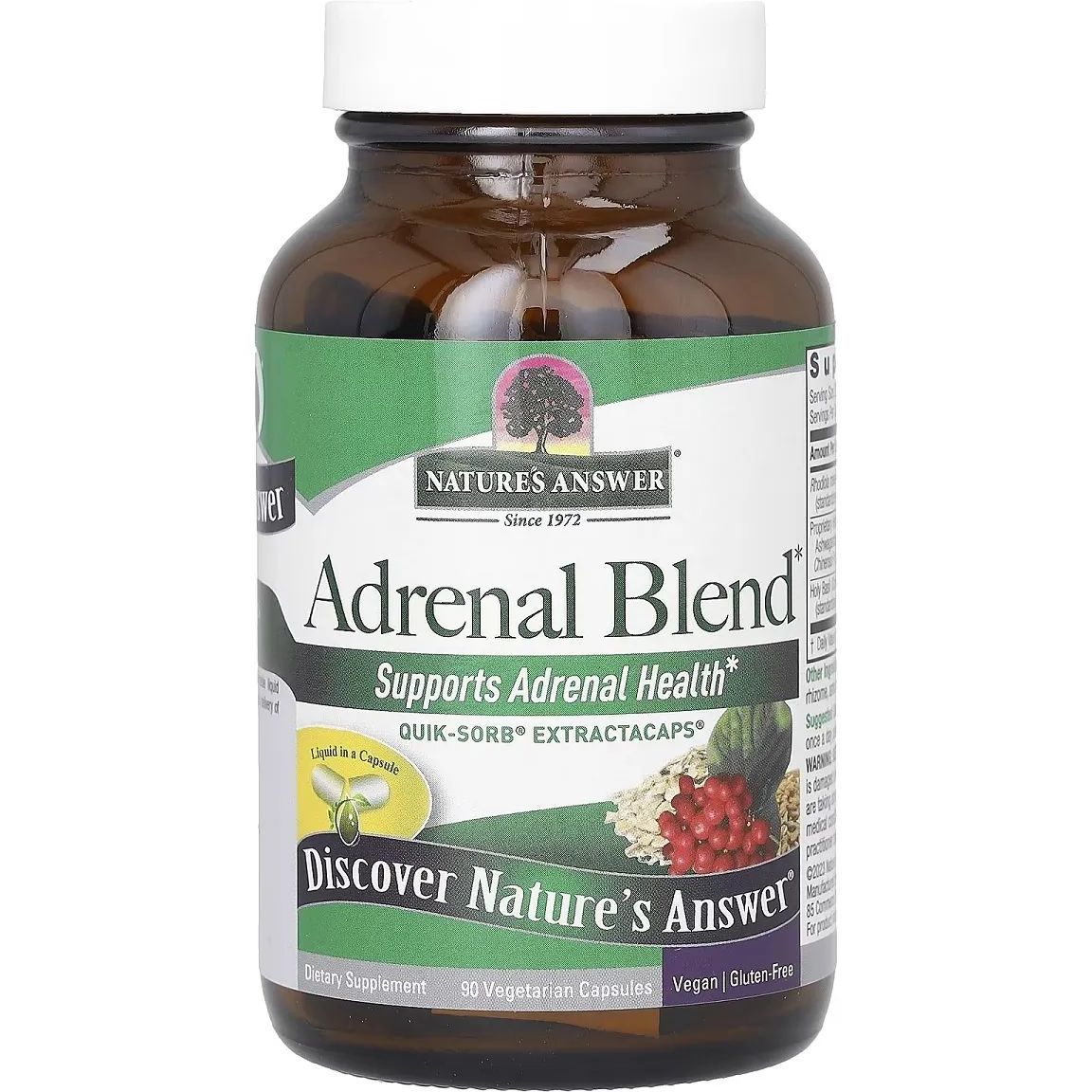 Здоровье надпочечников Nature's Answer Adrenal Blend 90 вегетарианских капсул - фото 1