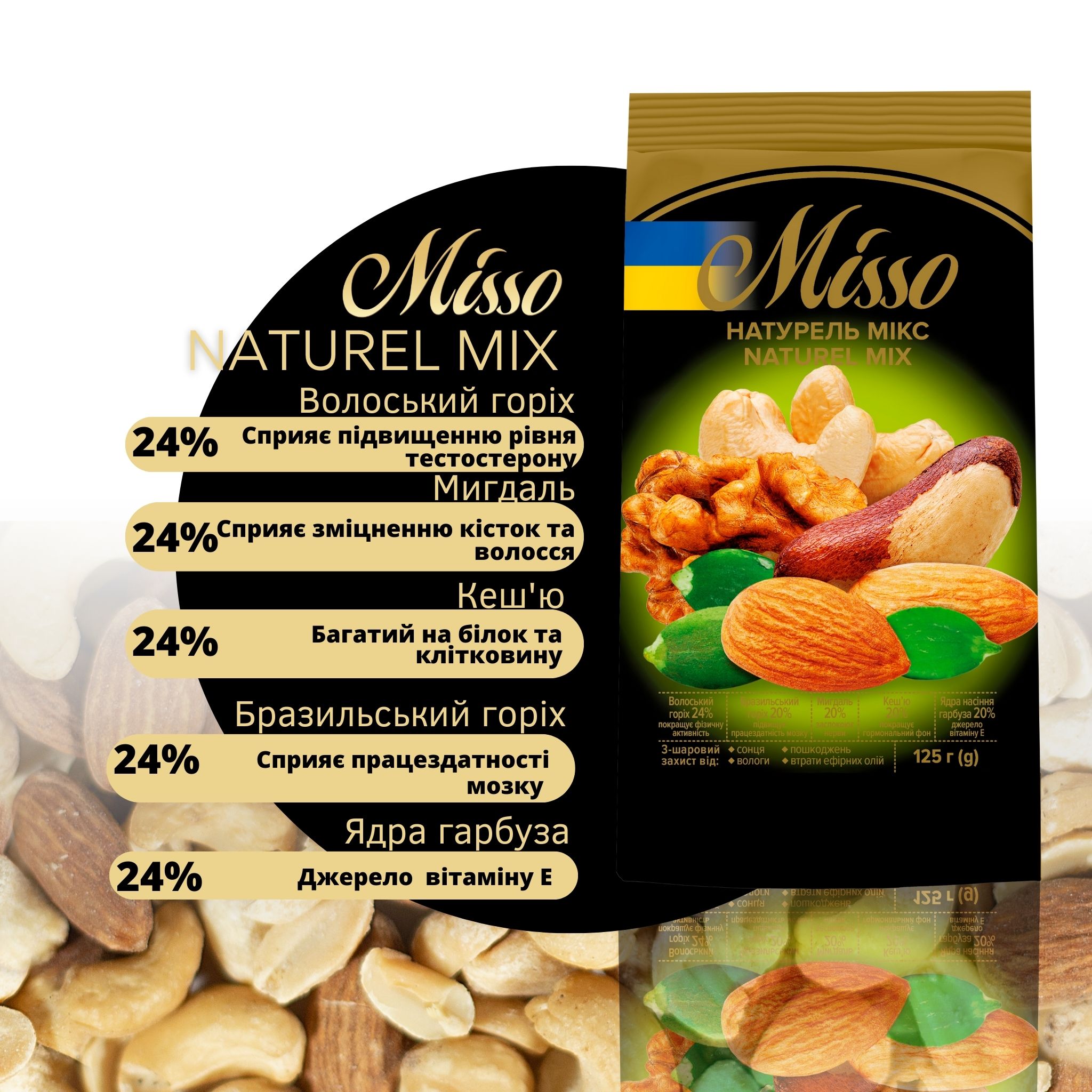 Ассорти сушеных орехов Misso Naturel Mix 125 г - фото 3