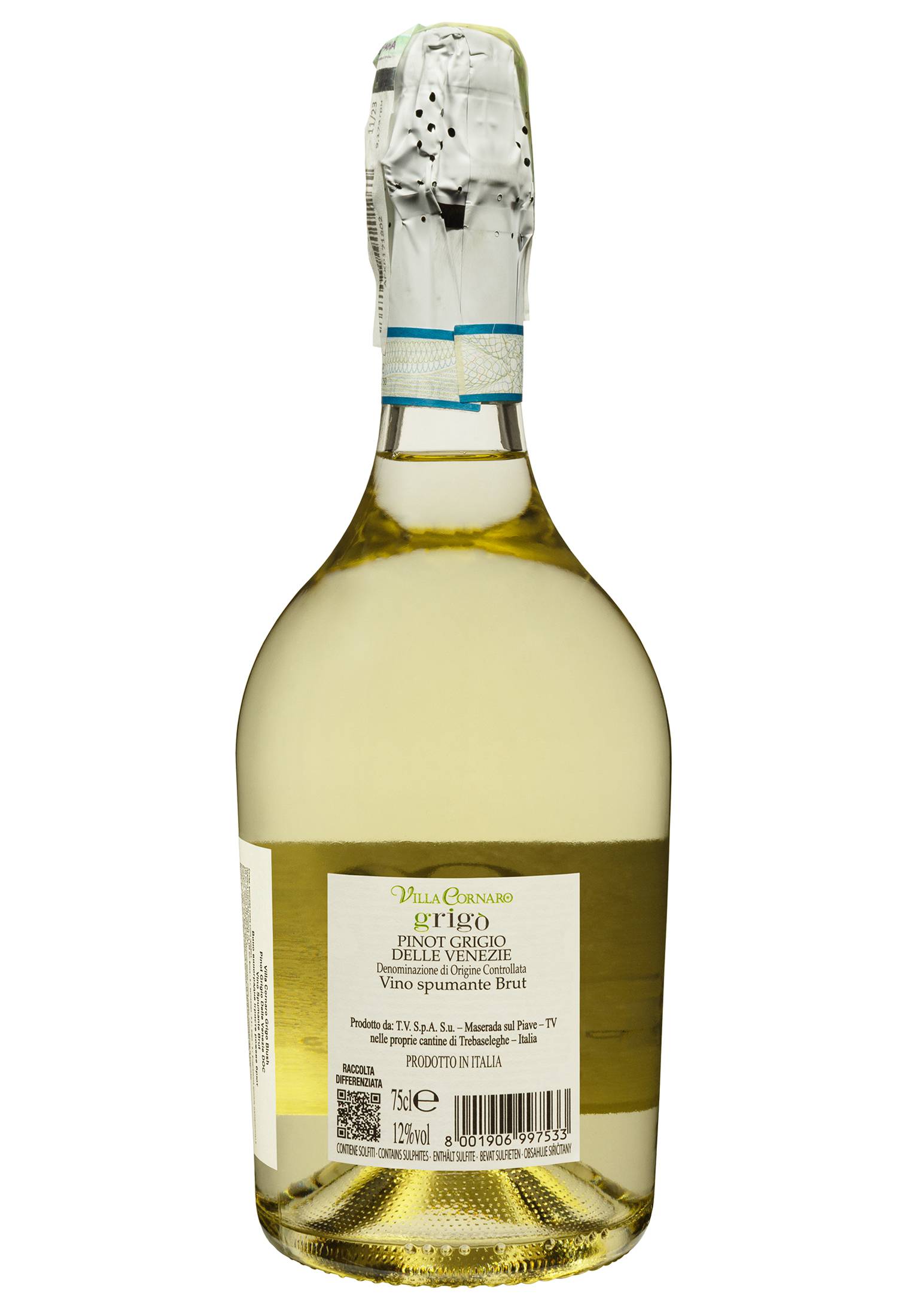 Вино ігристе Villa Cornaro Pinot Grigio Brut біле брют 0.75 л - фото 2